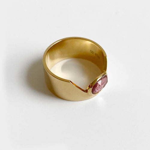 Bague 50 Love More - Bague cigar en or 18K et saphir rose 58 Facettes GBR1207RP