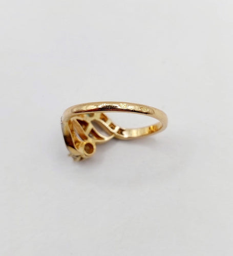 Bague 51.5 Bague tourbillon antique en or 18k, émeraude et diamants 58 Facettes A07258