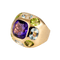Bague 54 Chanel Baroque - Bague en or jaune, aigue-marine, péridot et améthyste 58 Facettes 269