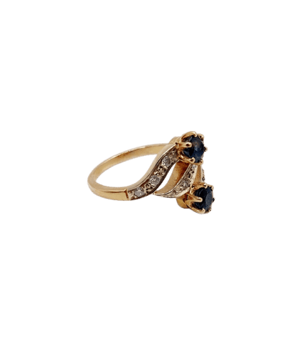 Bague 43.5 Bague tourbillon antique en or 18k, saphirs et diamants 58 Facettes A07259