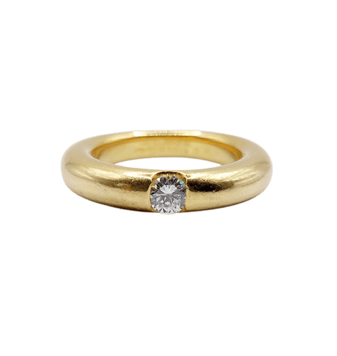 Bague 52 Cartier Ellipse - Bague vintage en or 18k et diamant 58 Facettes A07264