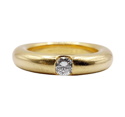 Bague 52 Cartier Ellipse - Bague vintage en or 18k et diamant 58 Facettes A07264