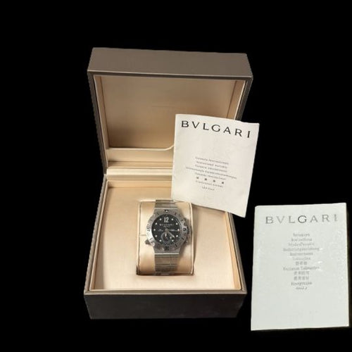Montre Bulgari Diagono Scuba GMT - Montre en acier 58 Facettes MT46069