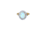 Belle Époque - Anillo de ópalo y diamantes en oro amarillo y platino 