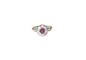 Bague 52.5 Bague marguerite ancienne en or rose, platine, rubis birman et diamants 58 Facettes