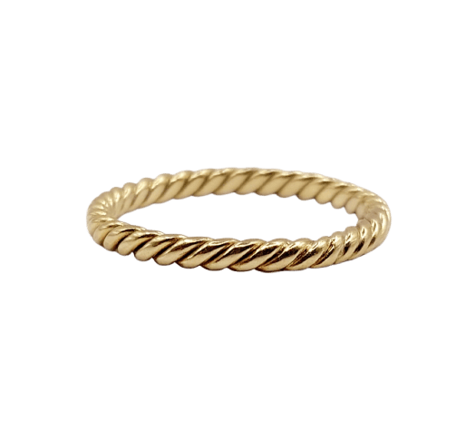 Bague 47 Bague alliance vintage torsadée en or blanc 18k 58 Facettes A06694