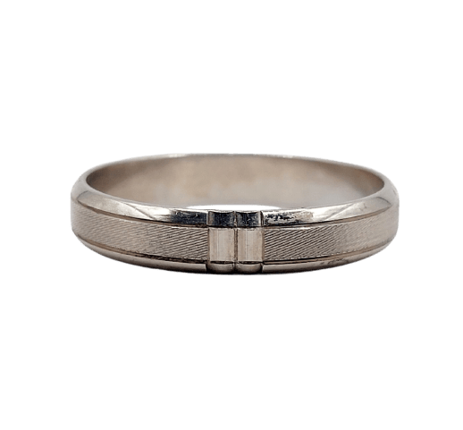 Bague 61 Bague alliance travaillée en palladium 58 Facettes A07023