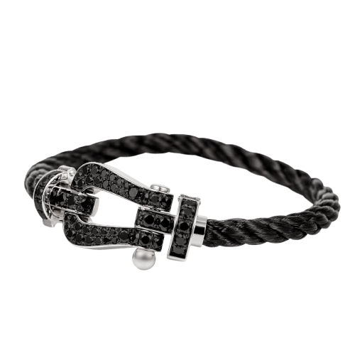 Bracelet FRED Force 10 - Bracelet en or blanc et diamants noirs 58 Facettes 284