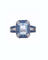 Bague 56.5 Bague en or blanc 18k avec aigue-marine, saphirs et diamants 58 Facettes ACQ180