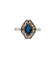 Bague 53.5 Bague Art déco en or 18k, pierre bleue et monture géométrique 58 Facettes A07156