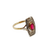 Bague 53.5 Bague Art déco en or 18k, verre rouge et diamants 58 Facettes A07134