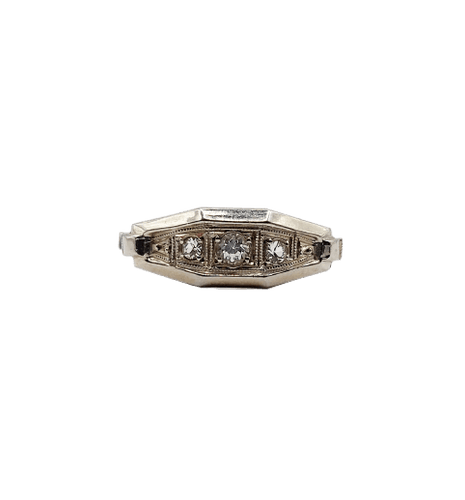 Bague 52 Art déco - Bague en or blanc 18k et spinelles synthétiques 58 Facettes A07172