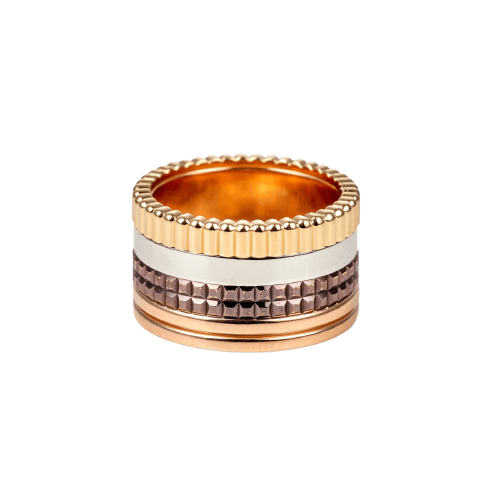 Bague 50 Boucheron Quatre - Bague en ors 18 carats et PVD marron 58 Facettes 195