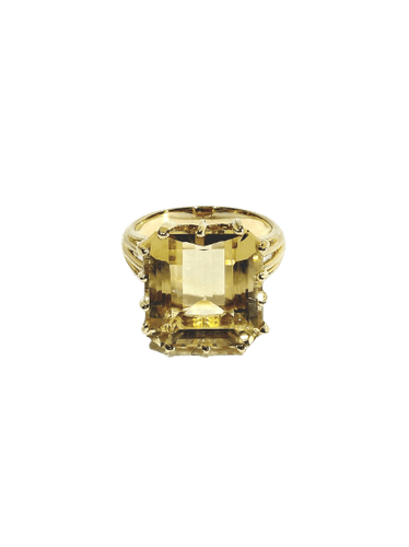 Ring i 18 karat champagneguld og citrin 