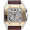 Montre Cartier Santos 100 XL - Montre chronographe en or jaune 18K et acier 58 Facettes MT46737