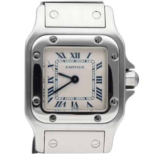 Montre Cartier Santos Galbée - Montre PM en acier 58 Facettes MT46676