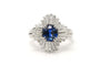 Bague 48 Bague contemporaine en platine, saphir et diamants baguette 58 Facettes DEP-BORK