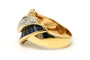 Bague 54 Bague contemporaine en or jaune 18 carats, saphirs et diamants 58 Facettes 23820