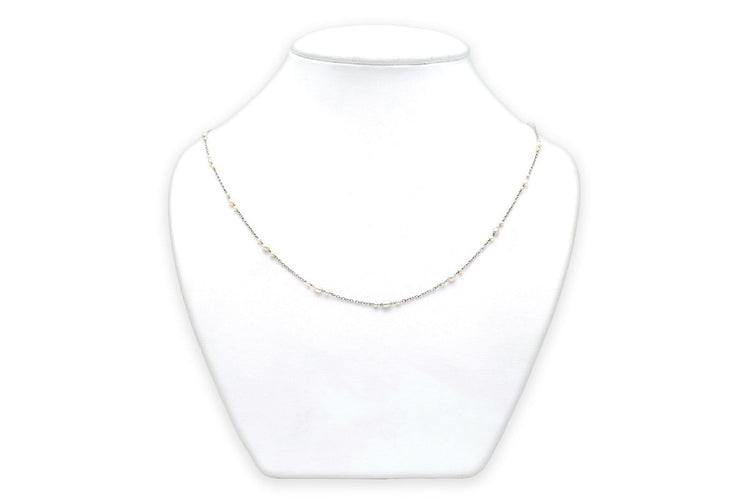 Collier Art Déco - Collier en or blanc 18 carats et perles 58 Facettes B875