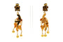 Boucles d'oreilles Napoléon III - Boucles d'oreilles en or jaune et turquoises 58 Facettes B879