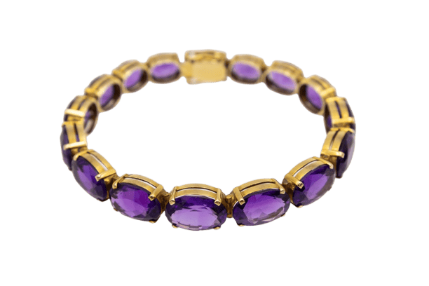 Bracelet Bracelet rivière en or 14 carats et imitations améthyste 58 Facettes 11436