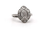 Bague 51 Bague contemporaine en or blanc 18 carats, diamants baguette et brillants 58 Facettes 23825