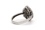 Bague 51 Bague contemporaine en or blanc 18 carats, diamants baguette et brillants 58 Facettes 23825