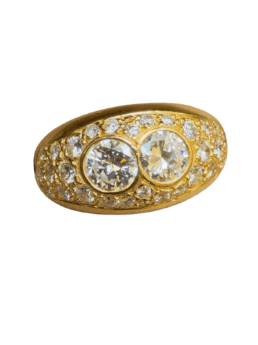 Bague 57 Bague jonc en or jaune et diamants 58 Facettes cm a