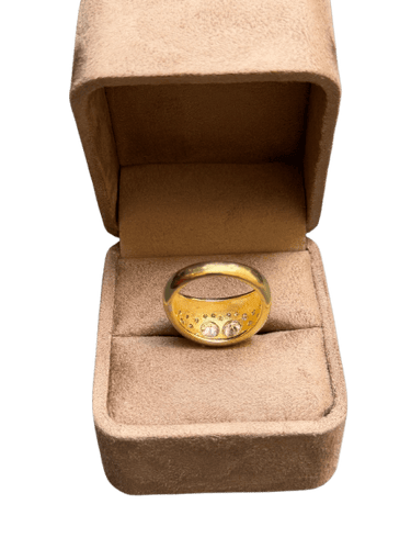 Bague 57 Bague jonc en or jaune et diamants 58 Facettes cm a