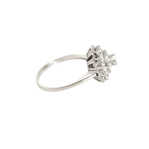 Bague 58 Bague cocktail florale en or blanc et diamants 58 Facettes