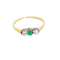 Bague 54 Bague vintage en or jaune 585 avec émeraude et diamants 58 Facettes