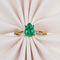 Bague 53 Bague solitaire en or jaune 18 kt et émeraude de Zambie 58 Facettes R003