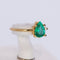 Bague 53 Bague solitaire en or jaune 18 kt et émeraude de Zambie 58 Facettes R003