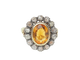 Bague 52.5 Bague entourage ancienne en or jaune, topaze et diamants 58 Facettes 33282