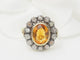 Bague 52.5 Bague entourage ancienne en or jaune, topaze et diamants 58 Facettes 33282