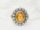 Bague 52.5 Bague entourage ancienne en or jaune, topaze et diamants 58 Facettes 33282