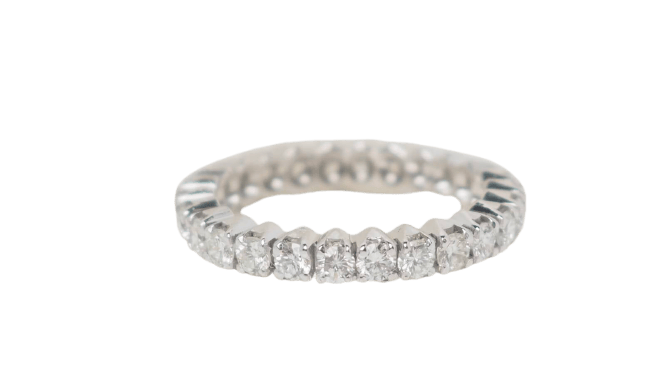 Bague 51 Alliance américaine - Bague en or blanc et diamants 1,30 ct 58 Facettes 32512