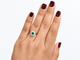 Bague 53 Bague double entourage en or blanc 18k, émeraude de Zambie et diamants 58 Facettes 33177