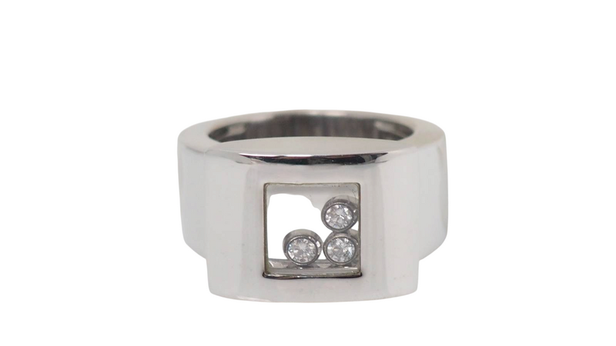 Bague 52 Chopard Happy Diamonds - Bague en or blanc et diamants 58 Facettes 31060