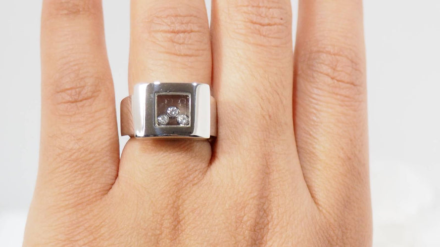 Bague 52 Chopard Happy Diamonds - Bague en or blanc et diamants 58 Facettes 31060