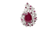 Bague 54 Bague cocktail en or blanc 18 ct rubis et diamants 58 Facettes 32888