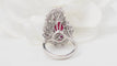 Bague 54 Bague cocktail en or blanc 18 ct rubis et diamants 58 Facettes 32888