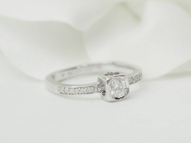 Bague 48 Dinh Van Cube - Bague en or blanc et diamants 58 Facettes 33422