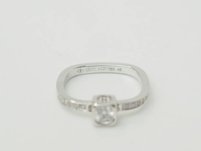 Bague 48 Dinh Van Cube - Bague en or blanc et diamants 58 Facettes 33422