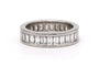 Bague 52 Alliance américaine - Bague en or blanc et diamants baguette 58 Facettes 23831