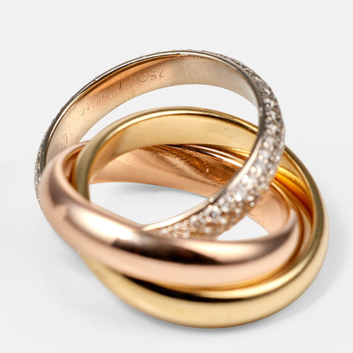 Bague Cartier Trinity - Bague en trois ors 18k et diamants 58 Facettes 232