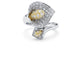 Bague 53 Arum - Bague fleur en or blanc et diamants 58 Facettes Bague fleur