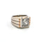 Bague 54 Bague en or jaune et blanc 18 kt avec diamant 58 Facettes 380/26 A