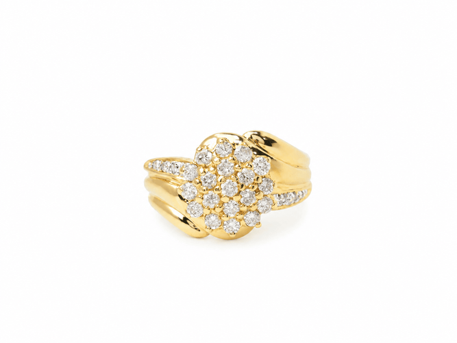 Bague 52 Bague vintage en or jaune 18 carats et diamants 58 Facettes 33391