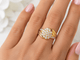 Bague 52 Bague vintage en or jaune 18 carats et diamants 58 Facettes 33391